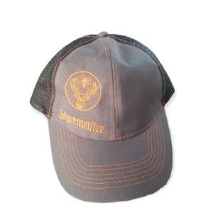 Jagermeister Grey Black Orange Embroidered Mesh Trucker Snapback Cap Hat